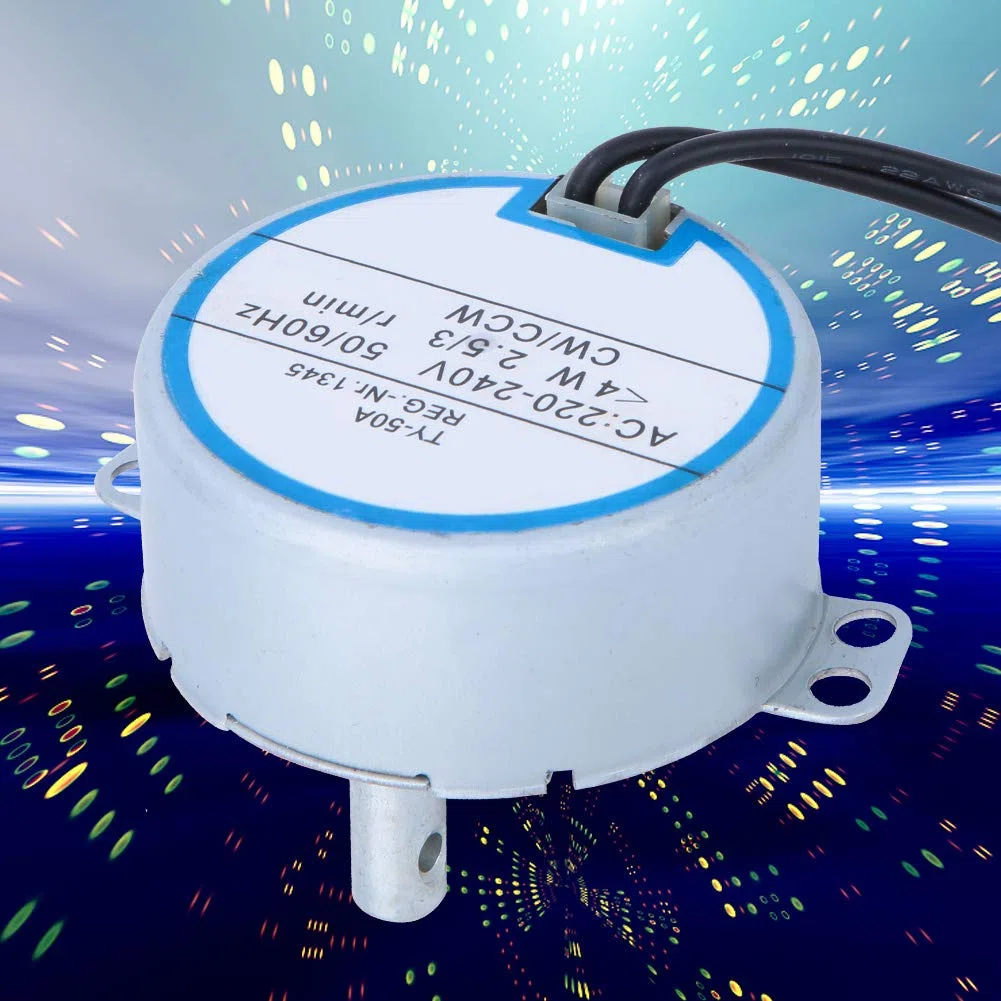 TY-50A Synchronmotor, Drehtellermotor für Moving-Head-Lüfter, elektrisch gesteuert CW/CCW Fernbedienung, 220-240 V, 3 U/min, geräuschfrei, hochleistung, Kabel incl.