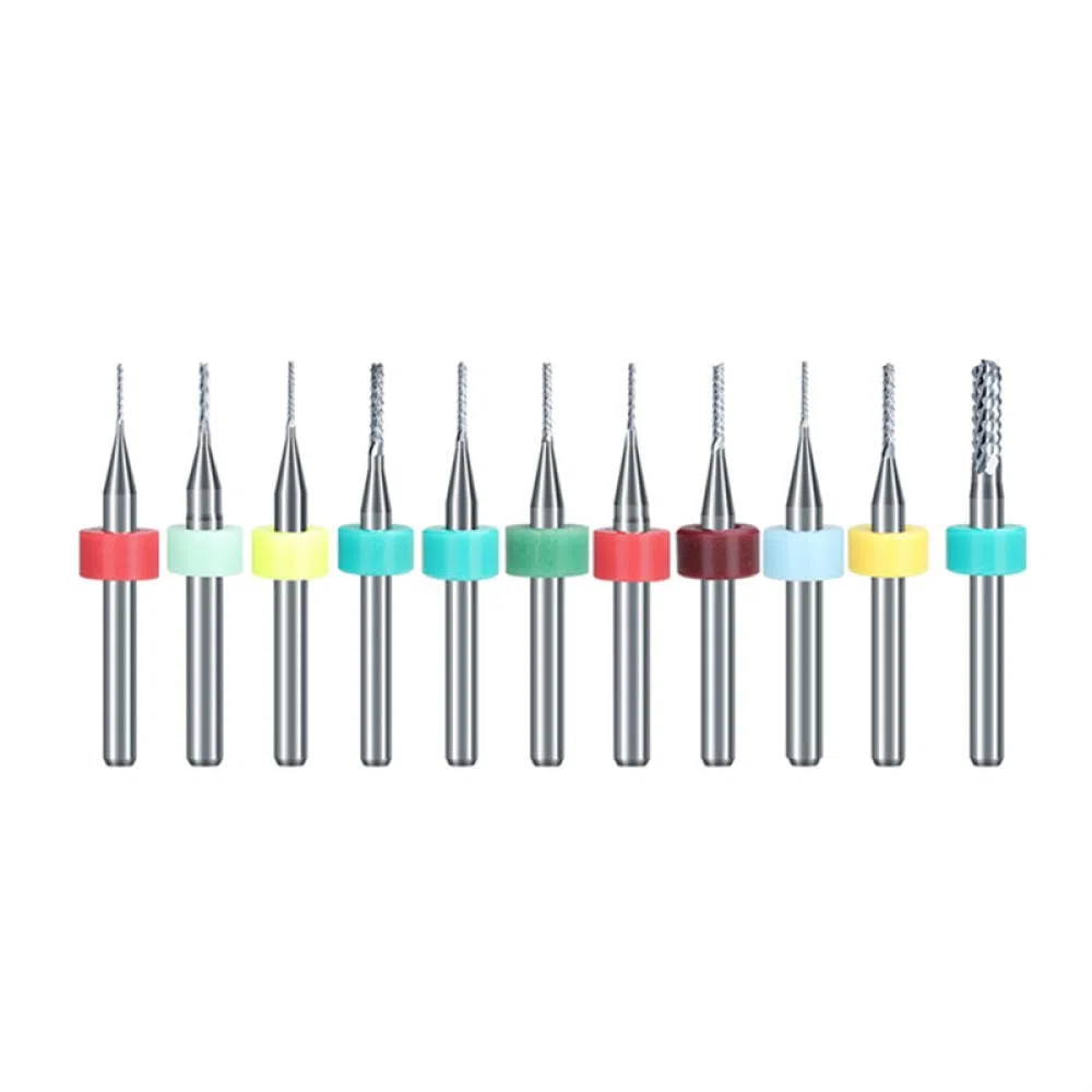 Mais Schaftfräser 10 Stück 0,5-3,175 mm Hartmetall PCB Fräser 3,175 mm Schaft CNC-Maschine Fräser Bit Router Bit-10 Stück 0,5 mm
