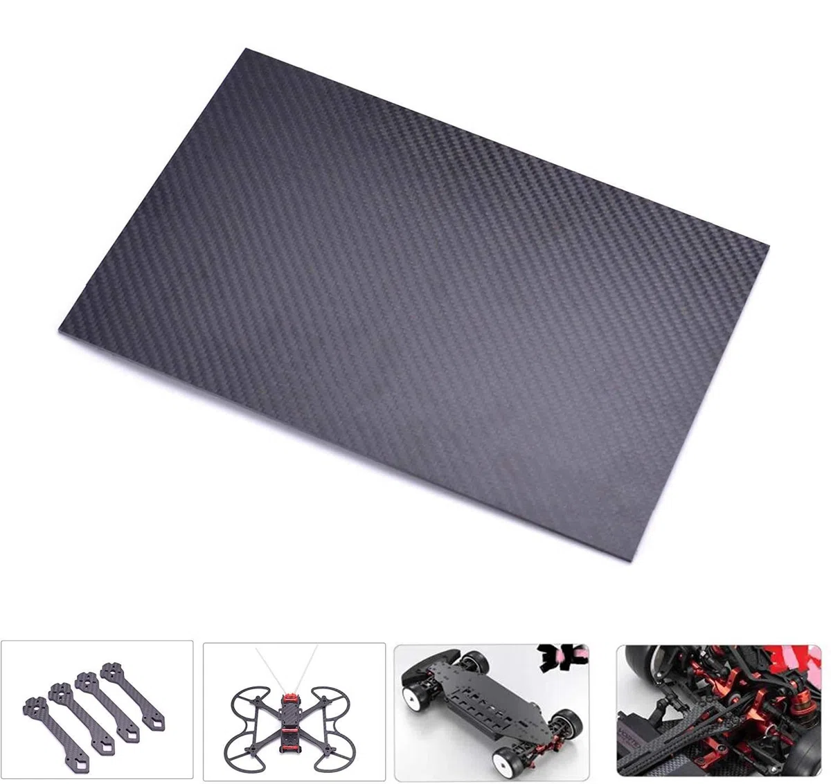 Karbon, Kohlefaserplatten, Platte, 3K-Platte, starres Laminat, Drohnenmodelle, Roboter, schneidbar, Twill, matt, 450 mm x 350 mm(Thickness6mm)